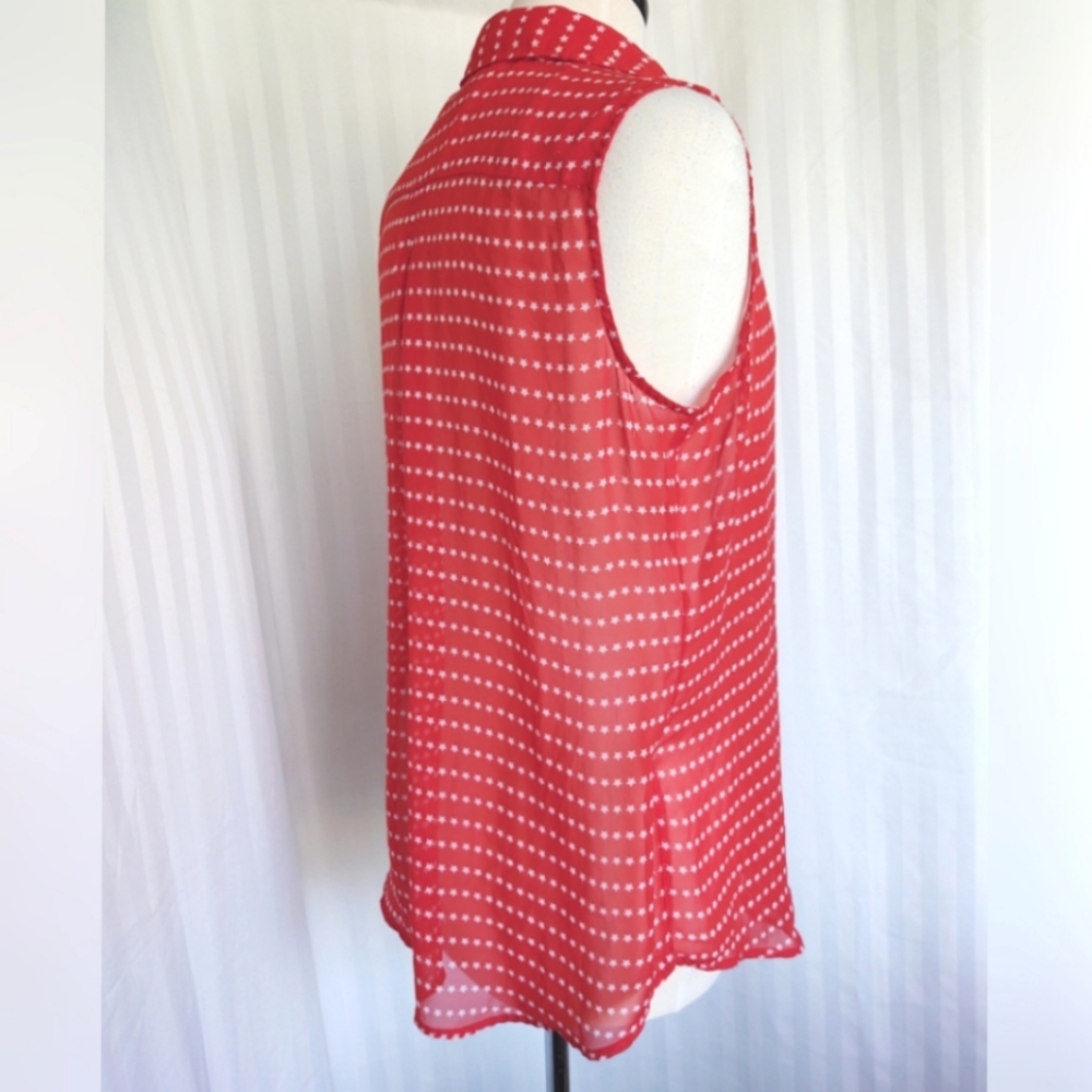 Liz Claiborne semi-sheer sleeveless top. LG - Picture 2 of 5